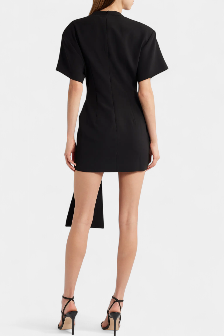 Vestido Mini Coraline con Cintura Drapada y Hebilla Dorada